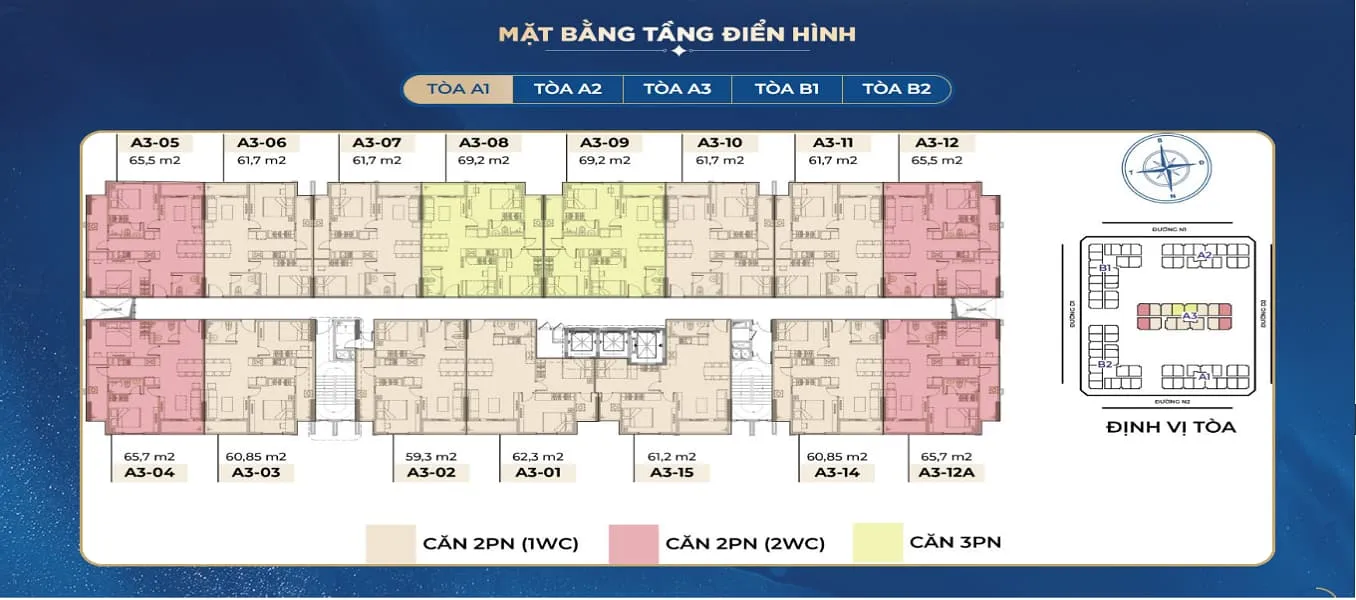 mặt bằng điển hình dự án hacom ocean city