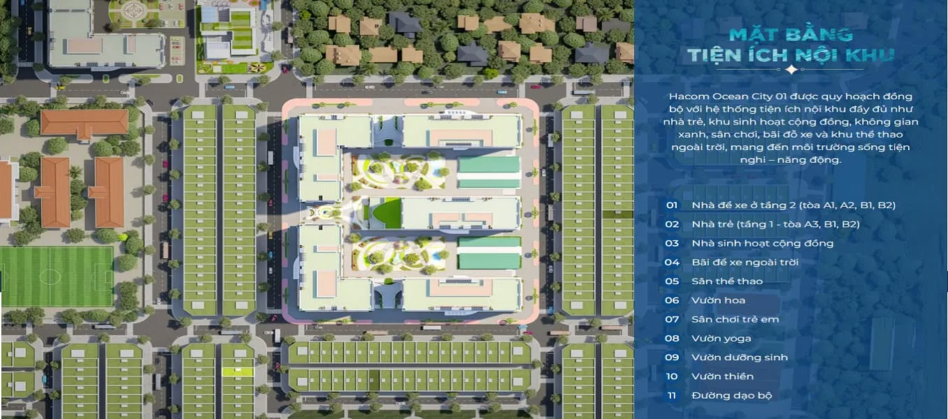 mặt bằng tiện ích dự án hacom ocean city