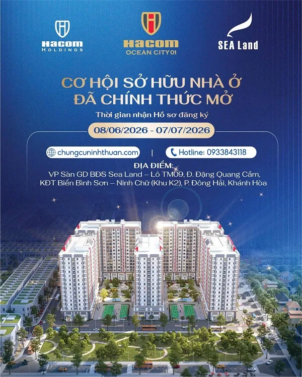 THÔNG BÁO ĐIỀU CHỈNH THỜI GIAN TIẾP NHẬN HỒ SƠ NHÀ Ở XÃ HỘI HACOM OCEAN CITY 01